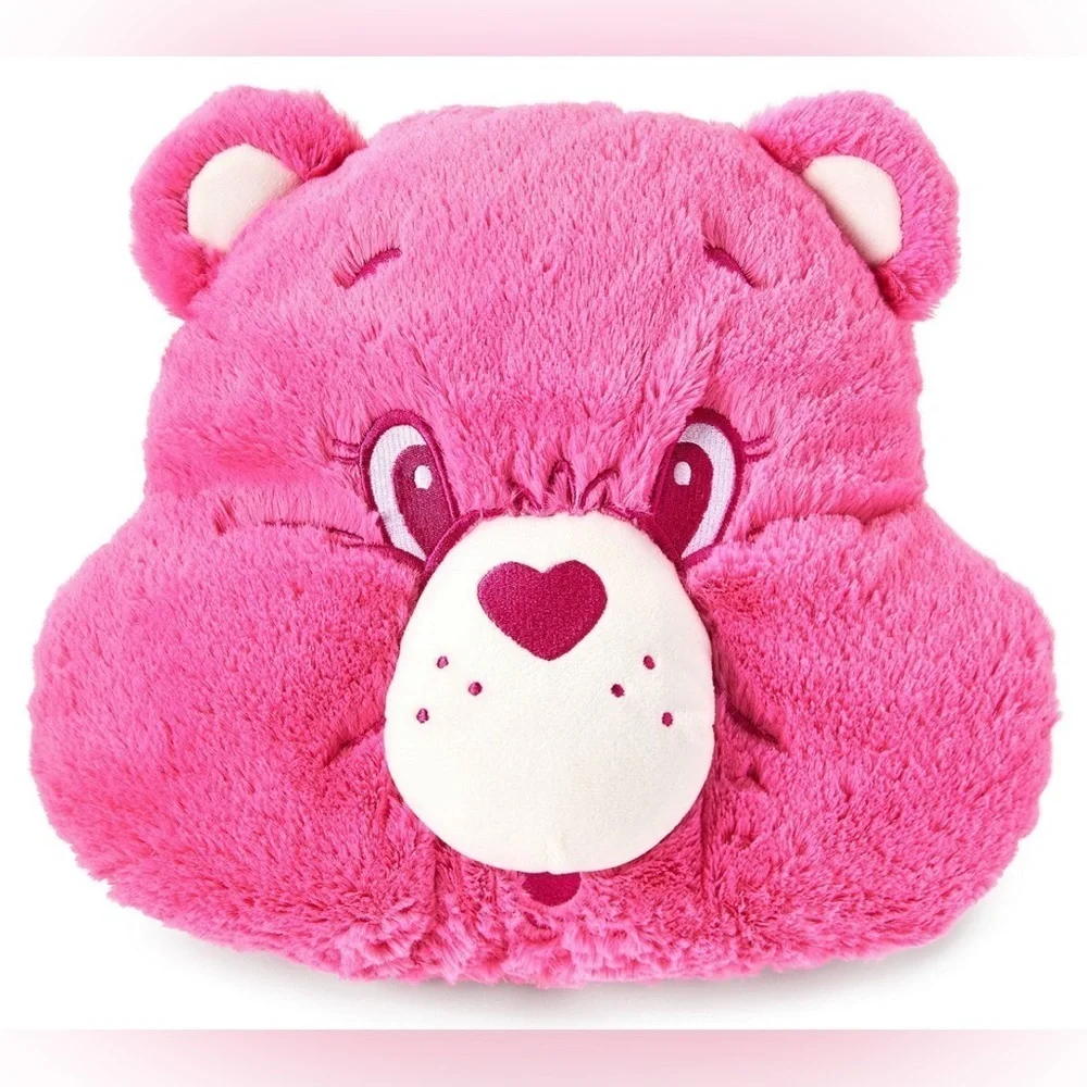 CARE BEARS Pink Fur Pillow - NWT